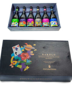 Vinho Barolo Riserva Art By Hugo Nespolo Fontanafredda Italiano 750ml - Estojo Madeira 06 Garrafas
